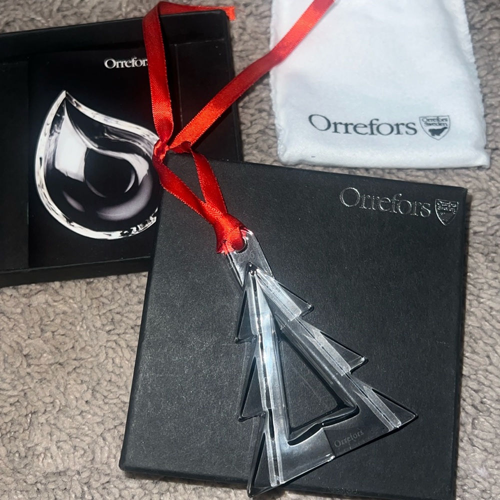 Orrefors Crystal Christmas tree ornament